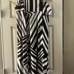Sunny Taylor Black and White Striped Midi Skirt